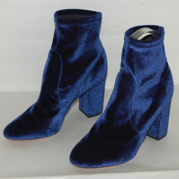 37/US7❤️Aquazzura Stretch Velvet Leather High Heels Ankle Boots Bootie ITALY - Picture 1 of 8